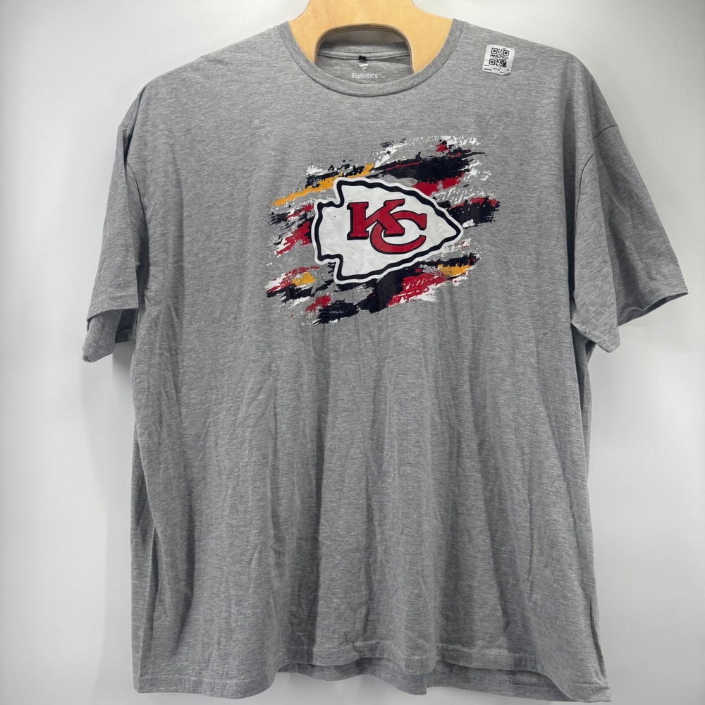 Fanatics Kansas City Chiefs T Shirt Mens 5XL Gray NFL Football Graphic Tee